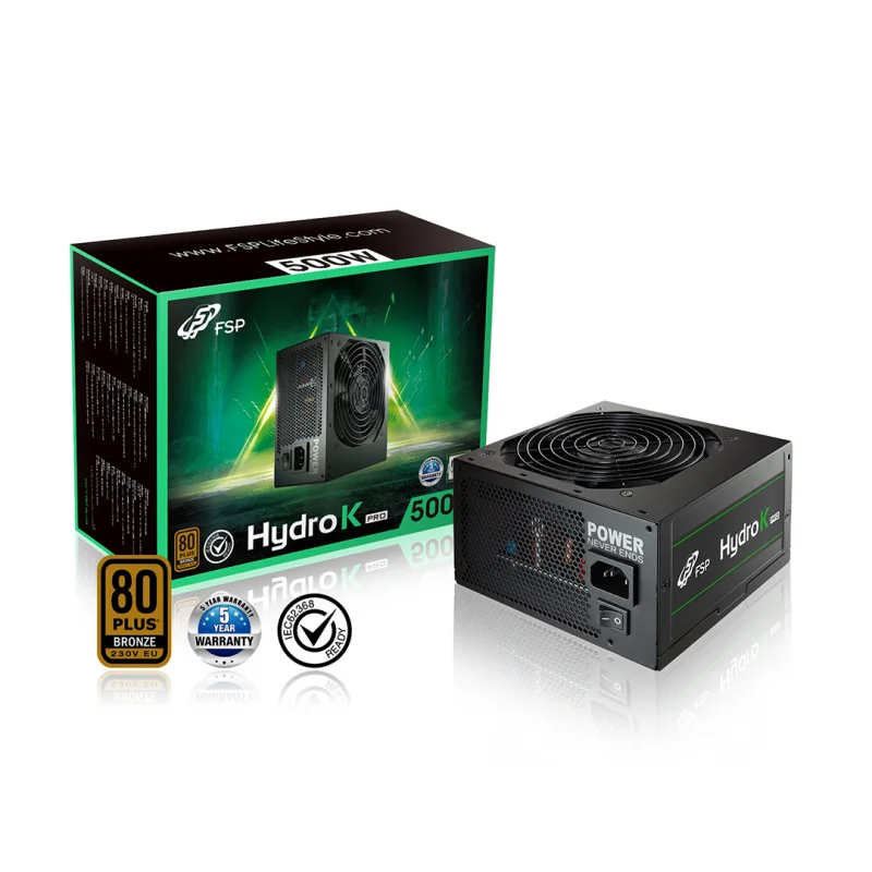 FSP Group Hydro Pro 500 W 80+ Bronze Certified ATX Power Supply