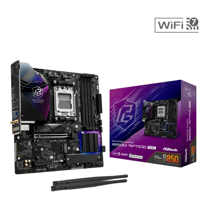 ASRock B850M Riptide WiFi Micro ATX AM5 Motherboard