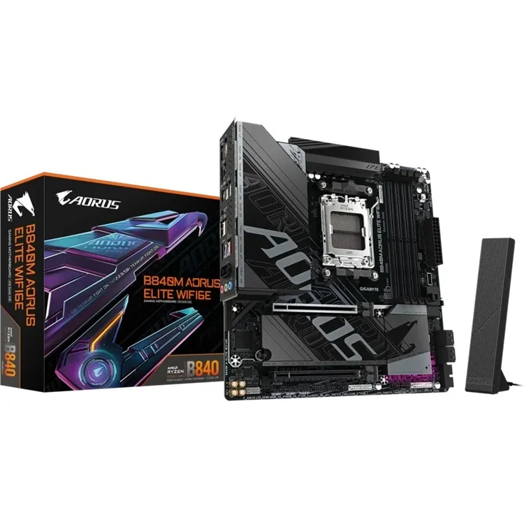 Gigabyte B840M AORUS ELITE WIFI6E Micro ATX AM5 Motherboard