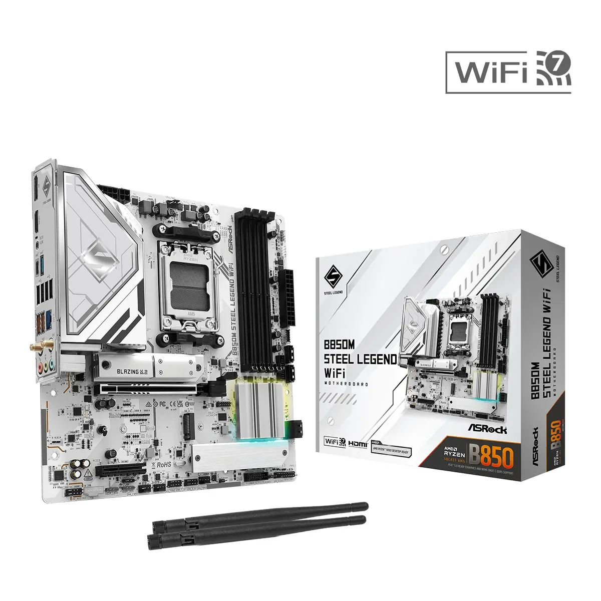 ASRock B850M Steel Legend WiFi Micro ATX AM5 Motherboard