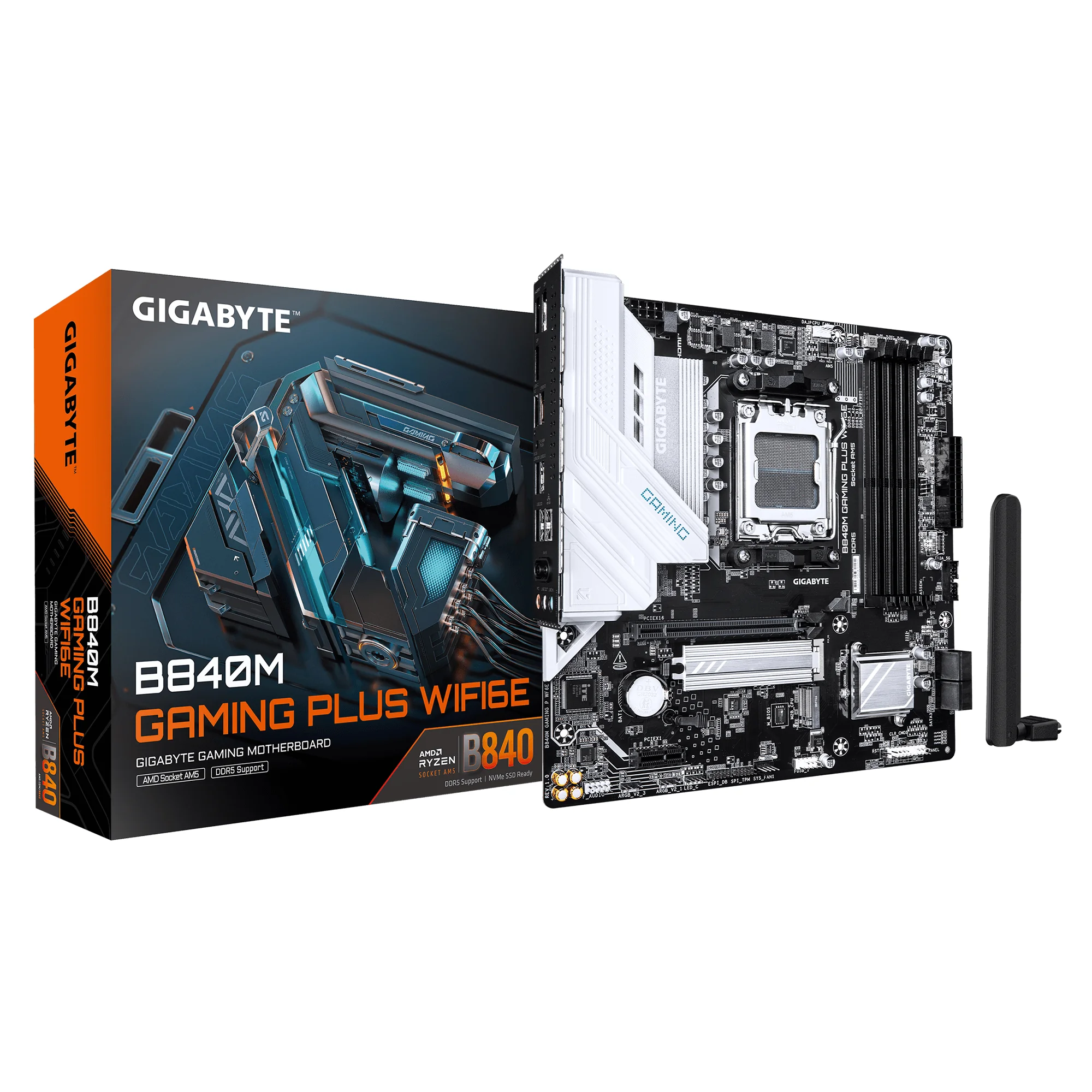Gigabyte B840M GAMING PLUS WIFI6E Micro ATX AM5 Motherboard