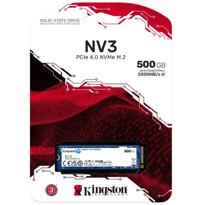 Kingston NV3 500 GB M.2-2280 PCIe 4.0 X4 NVME