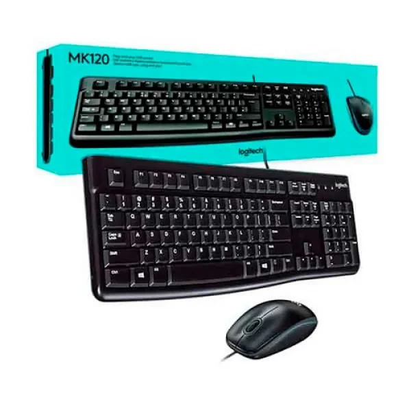 Logitech MK120 Wired Standard Keyboard With Optical Mouse