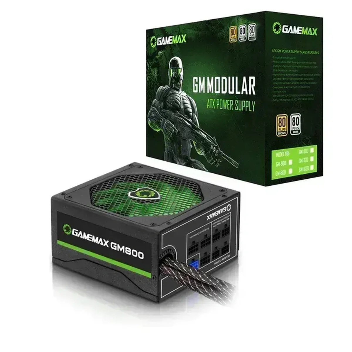 GameMax GM 800 W 80+ Bronze Certified Semi-modular ATX Power Supply