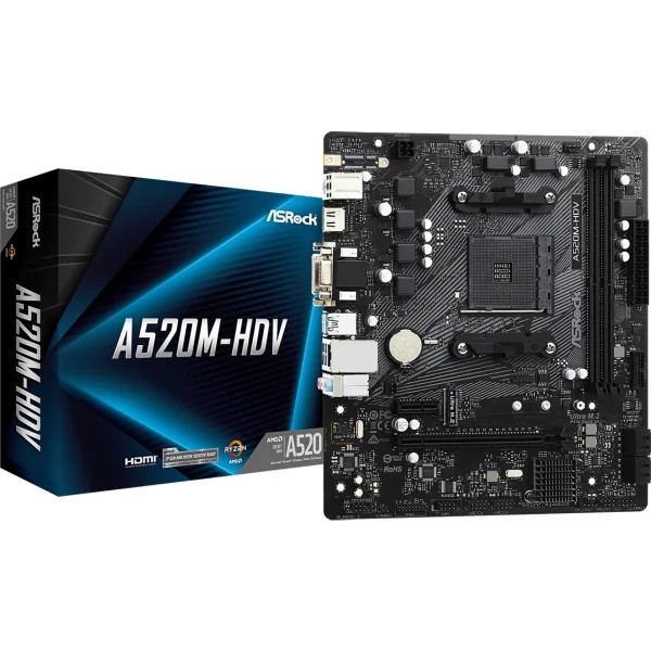 ASRock A520M-HDV Micro ATX AM4 Motherboard