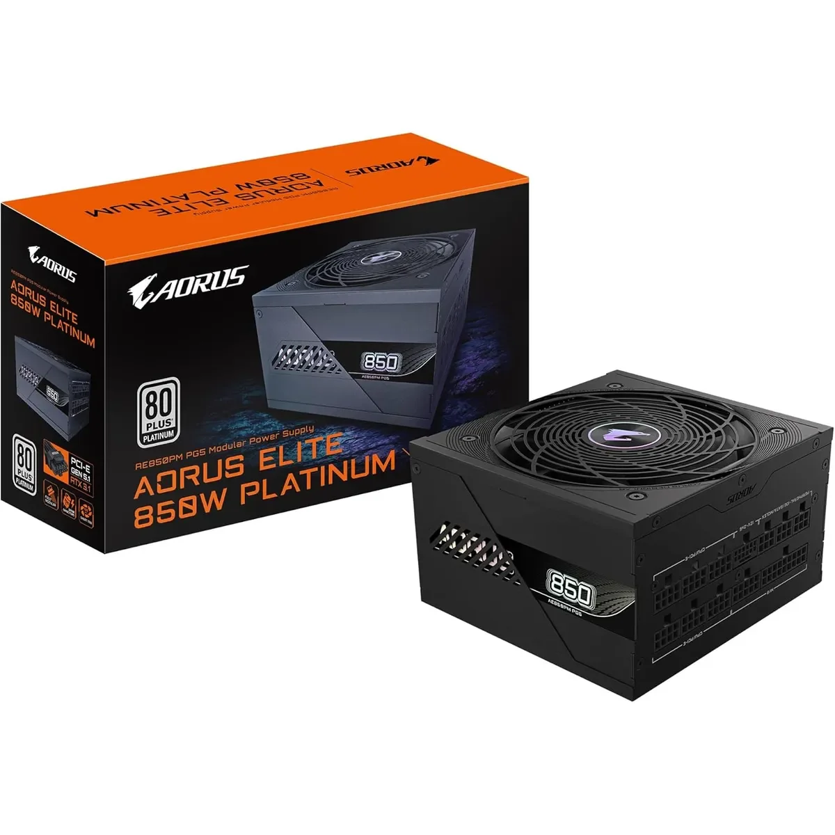 Gigabyte AORUS ELITE P850 850 W 80+ Platinum Certified Fully Modular ATX Power Supply