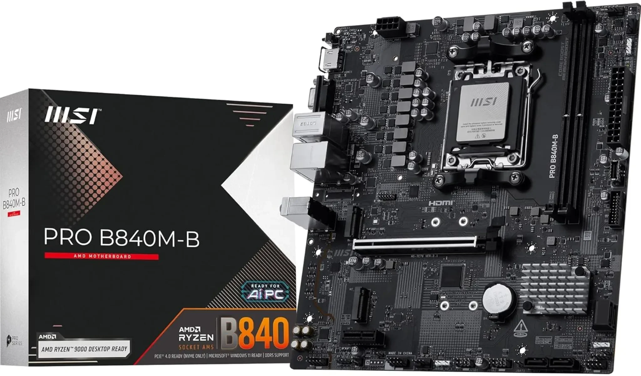 MSI PRO B840M-B Micro ATX AM5 Motherboard