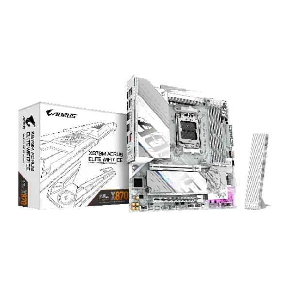 Gigabyte X870M AORUS ELITE WIFI7 ICE Micro ATX AM5 Motherboard