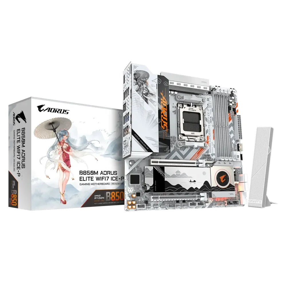 Gigabyte B850M AORUS ELITE WIFI7 ICE-P Micro ATX AM5 Motherboard